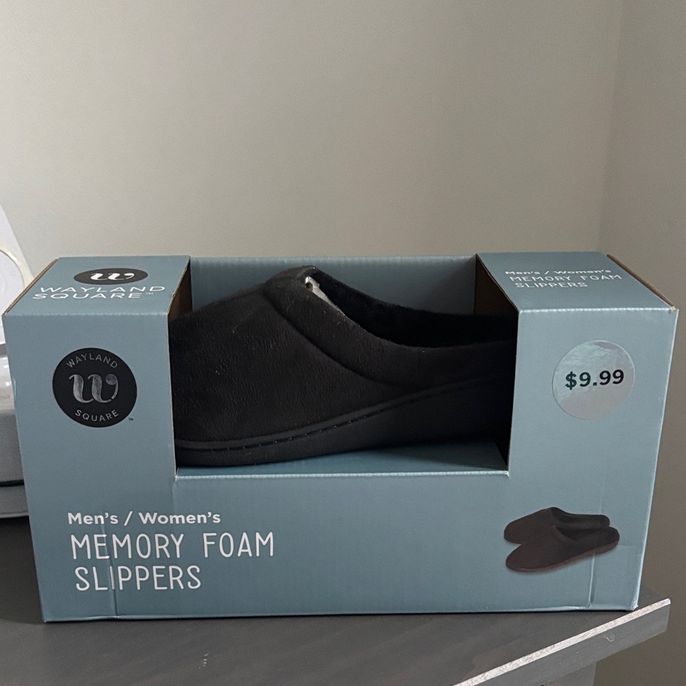 Black Memory Foam Slippers for Men/Women’s